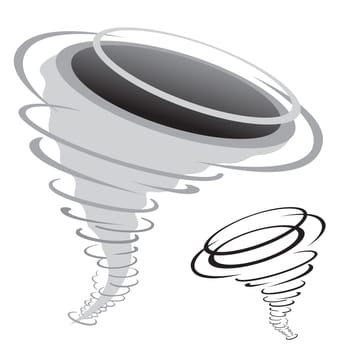 cartoon tornado isolated on the white background