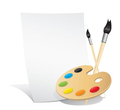 The set of the artist vertical paper palette brushes