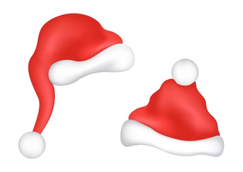 The Christmas caps isolated on a white background
