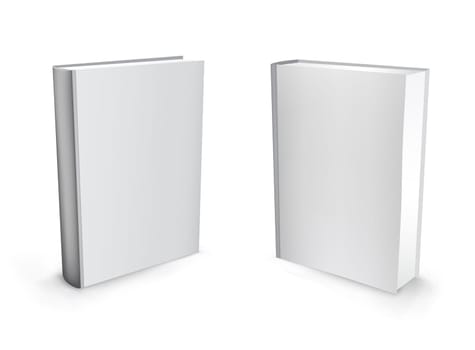 3d vector white standing mesh books isolated on the white background