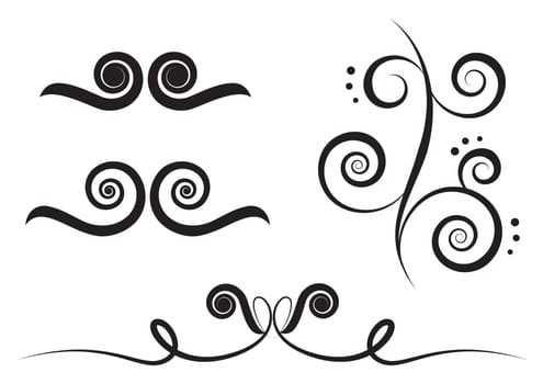Swirl art elements for design and decorate isolated on the white background