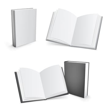 3d vector white and black mesh books isolated on the white background