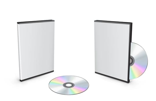 3d vector mesh disc boxes isolated on the white background