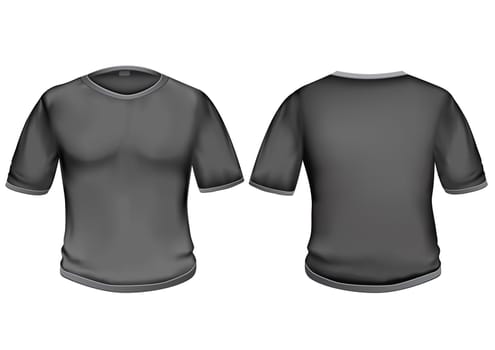 The black t-shirt isolated on the white background, for your creativity