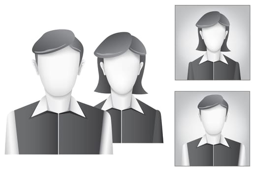 The default avatar, user profile picture on the white background