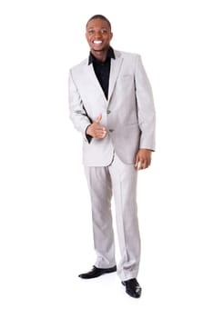 handsome male businessman standing. isolated on white.