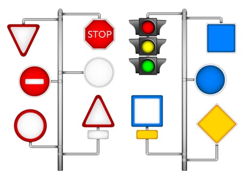 Empty forms for traffic signs and the semaphore
