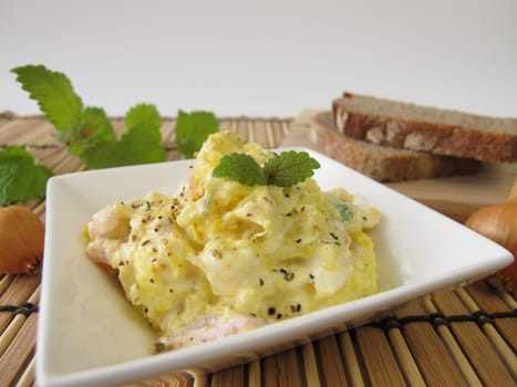 Spread with corn and lemon balm