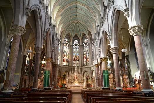 Inside the St. Augustine and St. John Catholic Church but is popularly known as John's Lane Church. Dublin, Ireland.