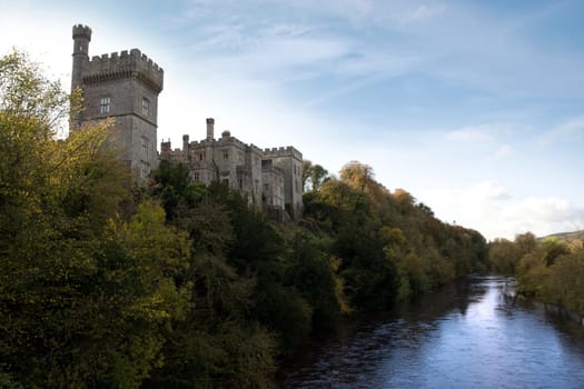 Lismore castle over looking the beautiful blackwater river in county Waterford Ireland