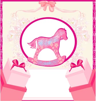 Rocking Horses - baby girl baby shower invitation card