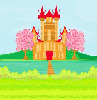 brown princess castle on the river