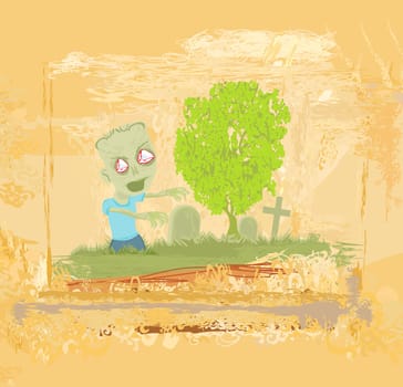 zombie coming out of his grave