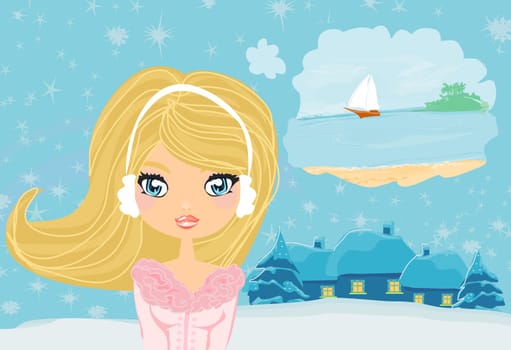 Girl dreaming about summer