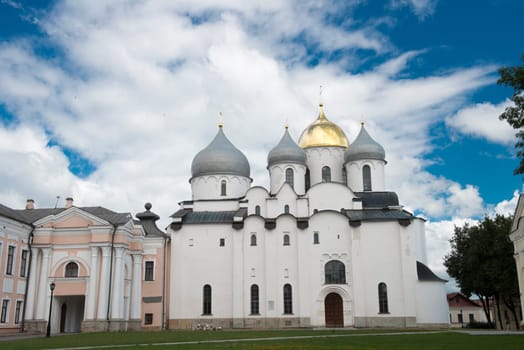 The St. Sophia is one of Russia's oldest stone buildings. It was erected by Prince Vladimir, the eldest son of Yaroslav the Wise, and his mother Anna in 1045 – 1050. St. Sophia's Cathedral was the center of historical importance, witnessing a number of historical events, and even housing the city's first treasury. The second tier was also home to one of the oldest libraries in Russia