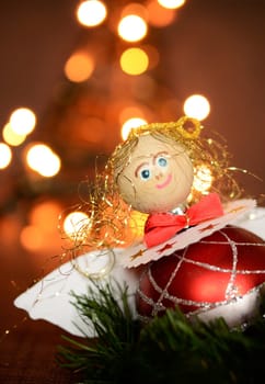 Christmas background with blurred lights