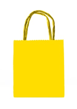 yellow shopping bag isolated