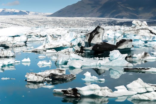 icebergs on Jokulsarlon lake in Iceland