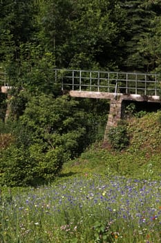 Bridge through allotments in Bösingfeld