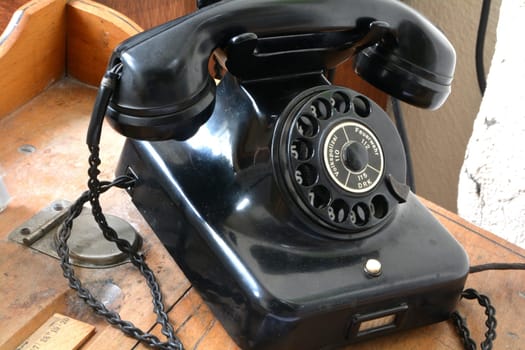 old telephone in the Museum of Technology in Magdeburg