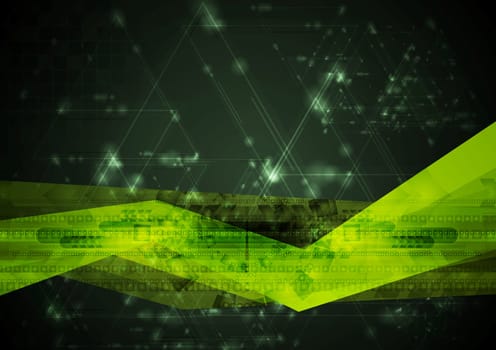 Abstract hi-tech vector green background