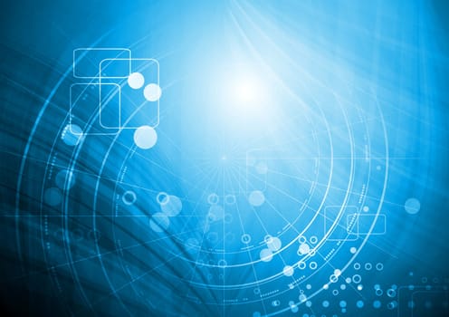 Abstract blue hi-tech background. Vector illustration
