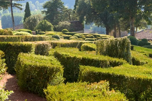 castle and gardens of Marqueyssac, the gardens have the characteristic to be suspended