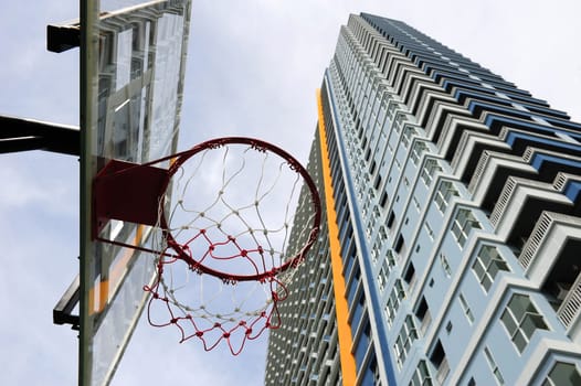 Basketball hoop in the Condominiums Sport Club