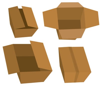 Set of cardboard boxes