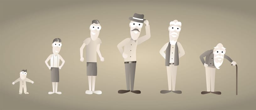 Vintage Man Growing old / Aging