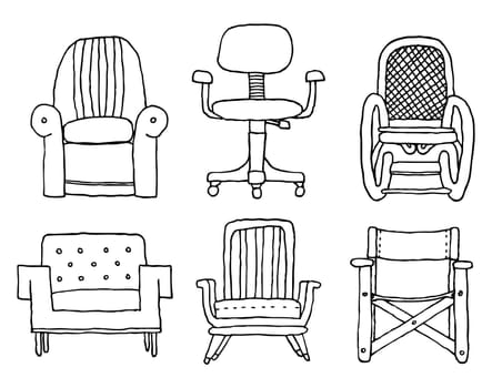 Cartoon armchairs set