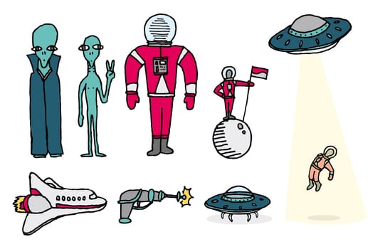 Space set / Aliens and astronauts