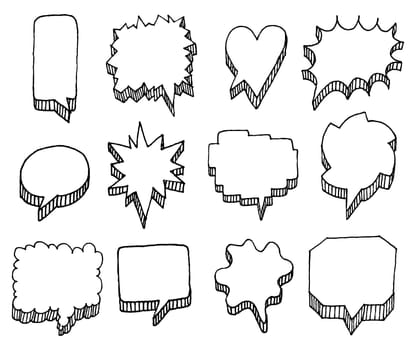 Set of vector speech bubbles with volume
