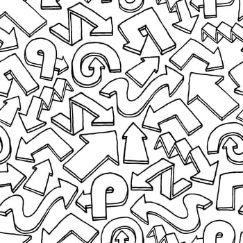 Seamless arrow vector pattern / Hand drawn background