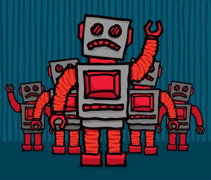 Angry robot mob