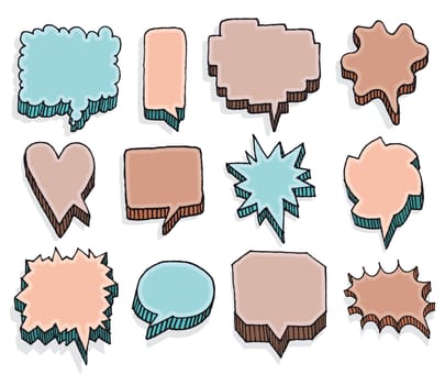 Color set of vector speech bubbles