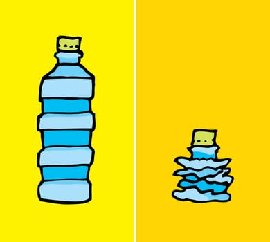 Compacted plastic bottle