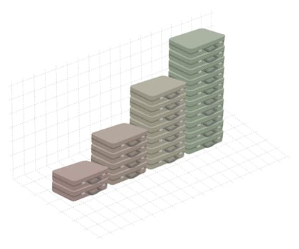 Business growth / Briefcase graphic bar growing