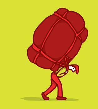 Man carrying a huge backpack