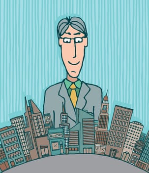 Giant businessman
