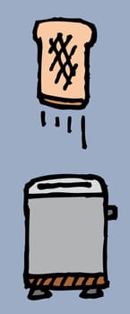 Toaster and toast / Breakfast is ready