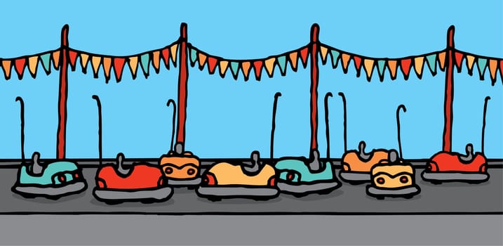 Bumper cars in carnival