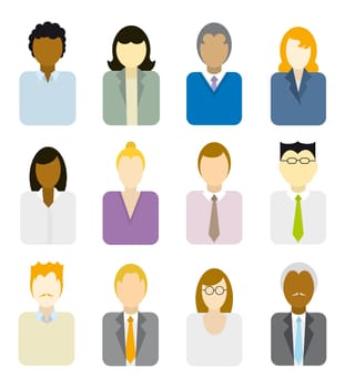 Business people icons (multi ethnic)