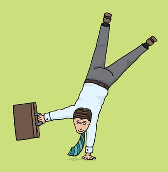 Agile businessman / Business upside down