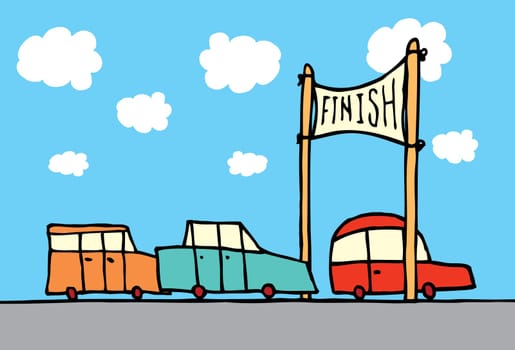 Car race finish