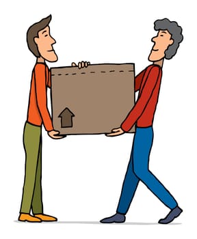 Teamwork moving / Carrying box