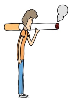 Guy carrying cigarrette