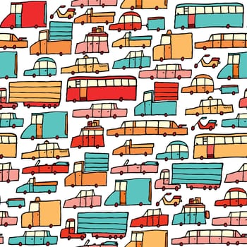 Cartoon cars seamless pattern