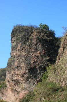 a rock shaped like a tower