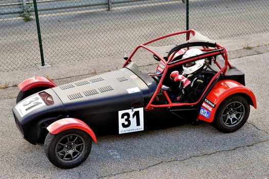 chases of Caterham on the circuit of the Cevennes with Ales in the French department of Gard the May 24th and 25th, 2013. on the starting line before the race